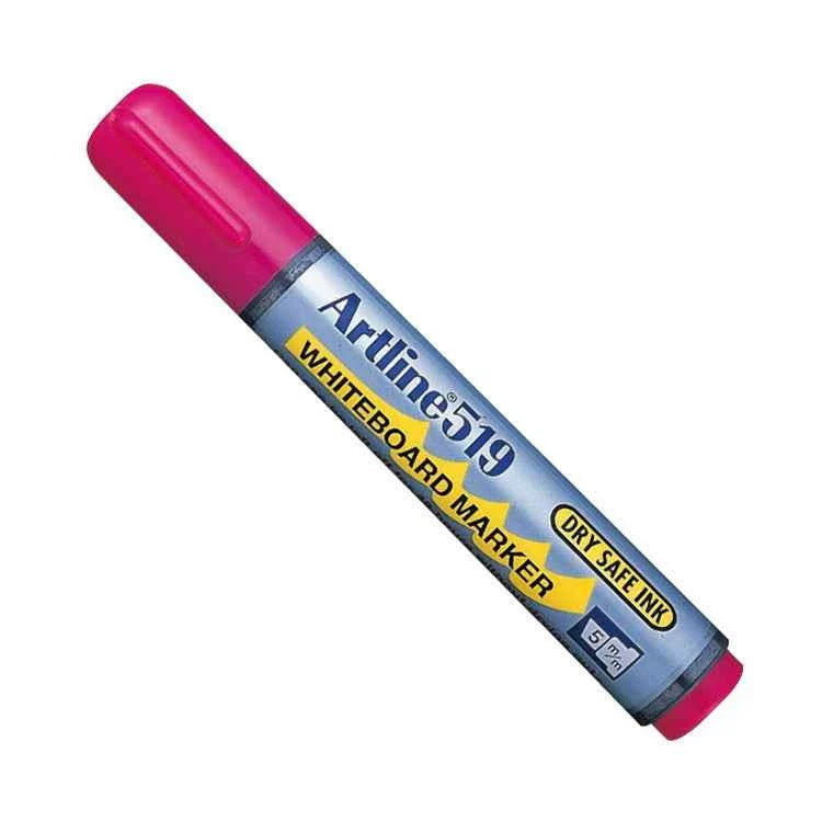 Artline 519 Day-Safe Whiteboard Markers | 2.0-5.0mm Chisel Tip | 4 Pack 4 Pink