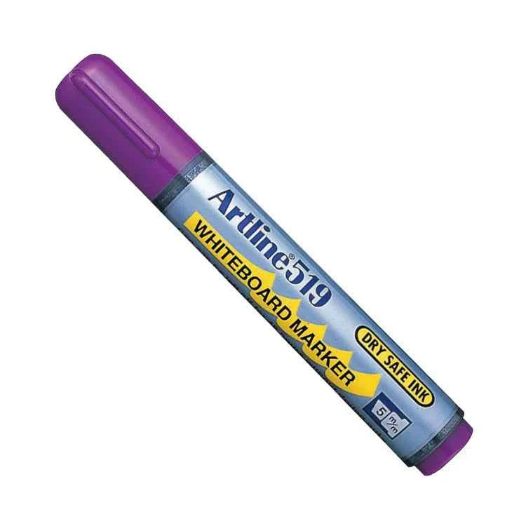 Artline 519 Day-Safe Whiteboard Markers | 2.0-5.0mm Chisel Tip | 4 Pack 4 Purple