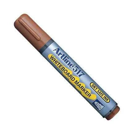 Artline 517 Day-Safe Whiteboard Markers | 2.0mm Bullet Tip | 4 Pack 4 Brown