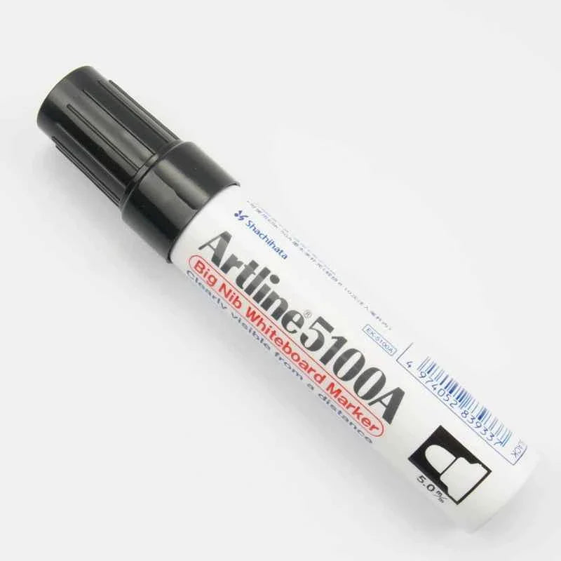 Artline 5100A Big Nib Whiteboard Markers - 5.0mm Bullet Tip - 4 Pack 4 Black
