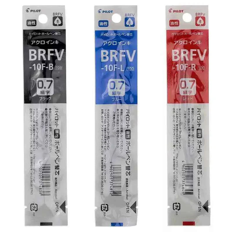 Pilot BRFV-10F Acro Ink Ballpoint Pen Refill 0.7mm Black/Red/Blue 4PCS