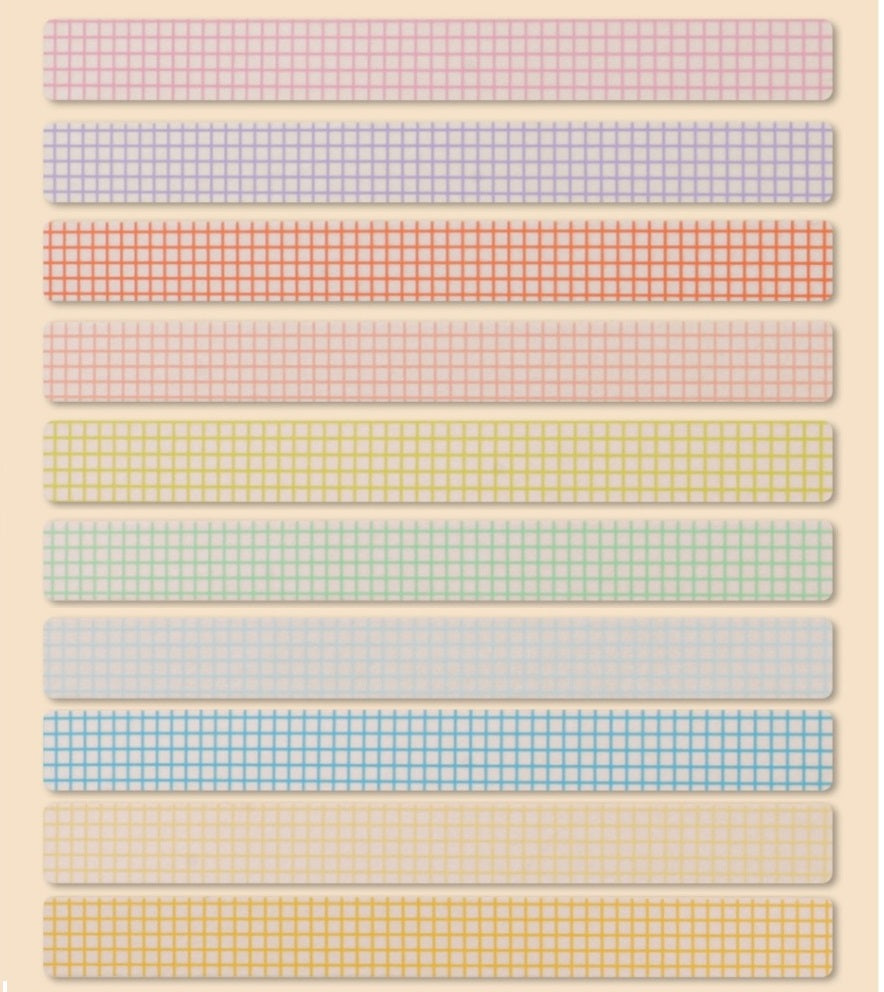 15mm Grid Washi Tape – 10m Per Roll 10 Pack Bright Colors