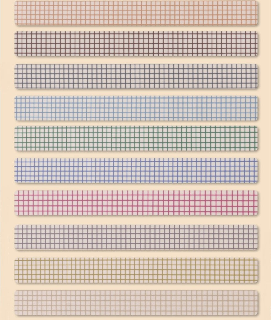 15mm Grid Washi Tape – 10m Per Roll 10 Pack Dark Colors