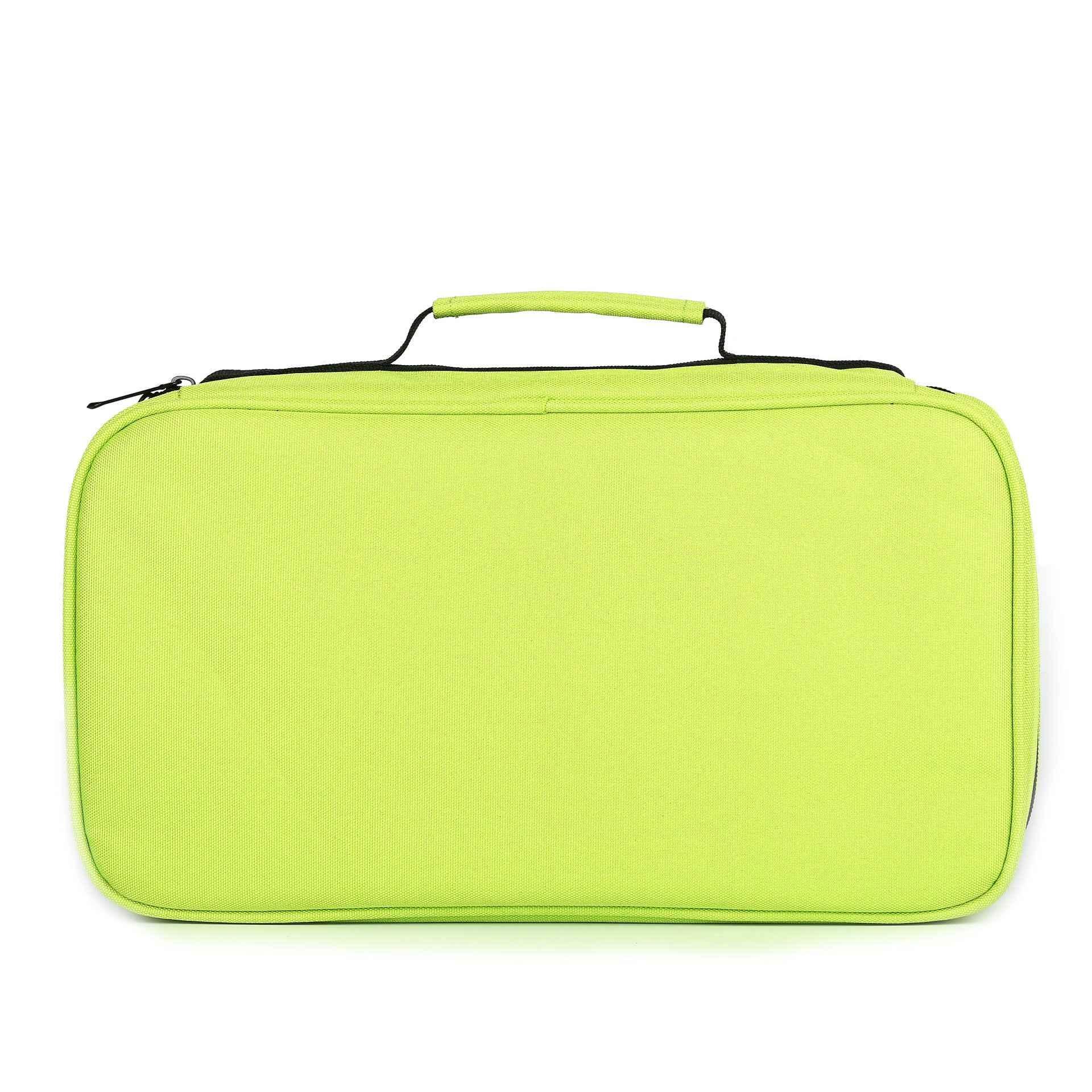 Markers Pen Case 40 Slots Holder with Carrying Handle Green
