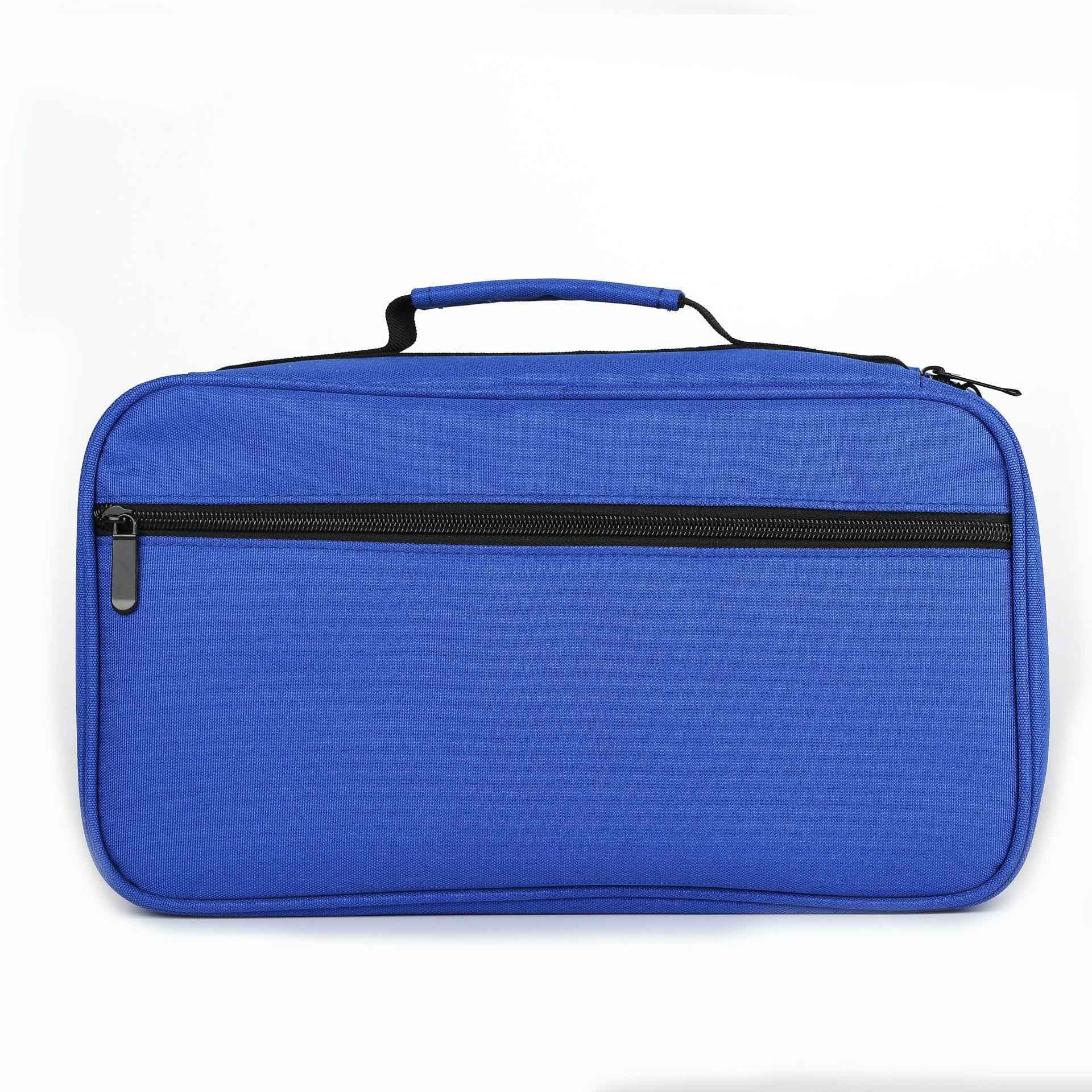 Markers Pen Case 40 Slots Holder with Carrying Handle Blue