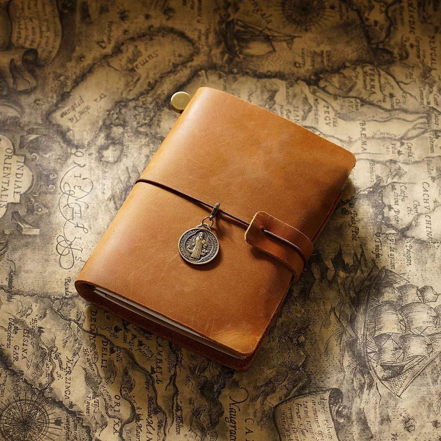Traveler's Notebook Journal Passport Size Leather Cover Light Brown