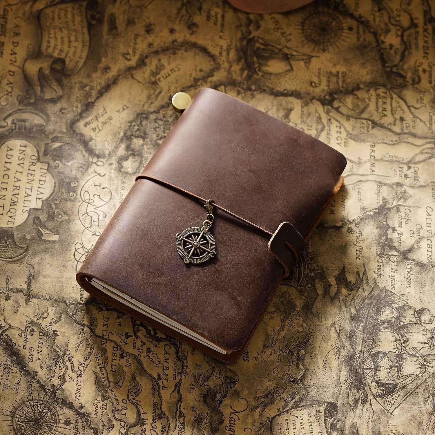 Traveler's Notebook Journal Passport Size Leather Cover Coffee
