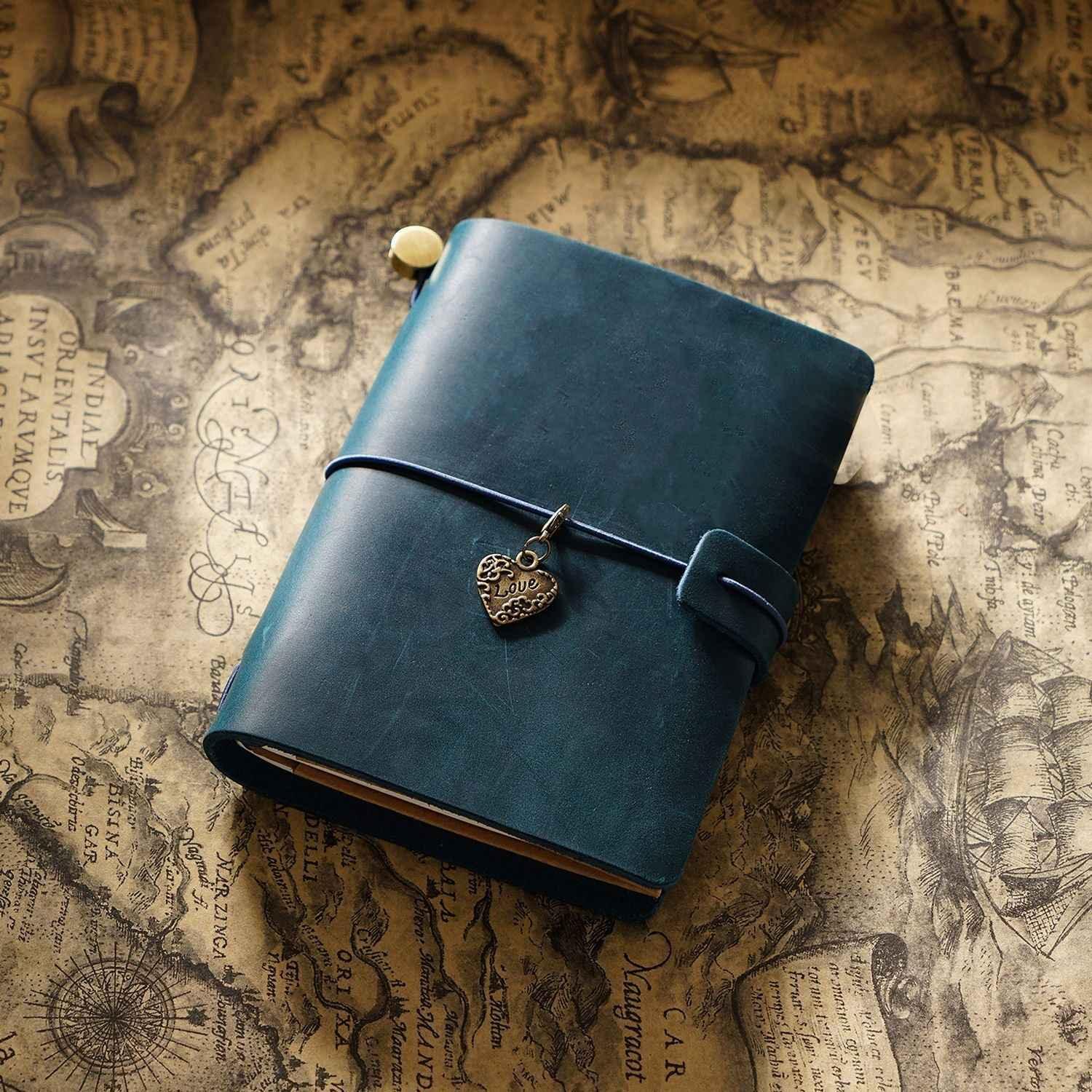 Traveler's Notebook Journal Passport Size Leather Cover Blue