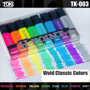 TOKI H-POINT Pastel Highlighters 8 Classic Macaron Colors Classic