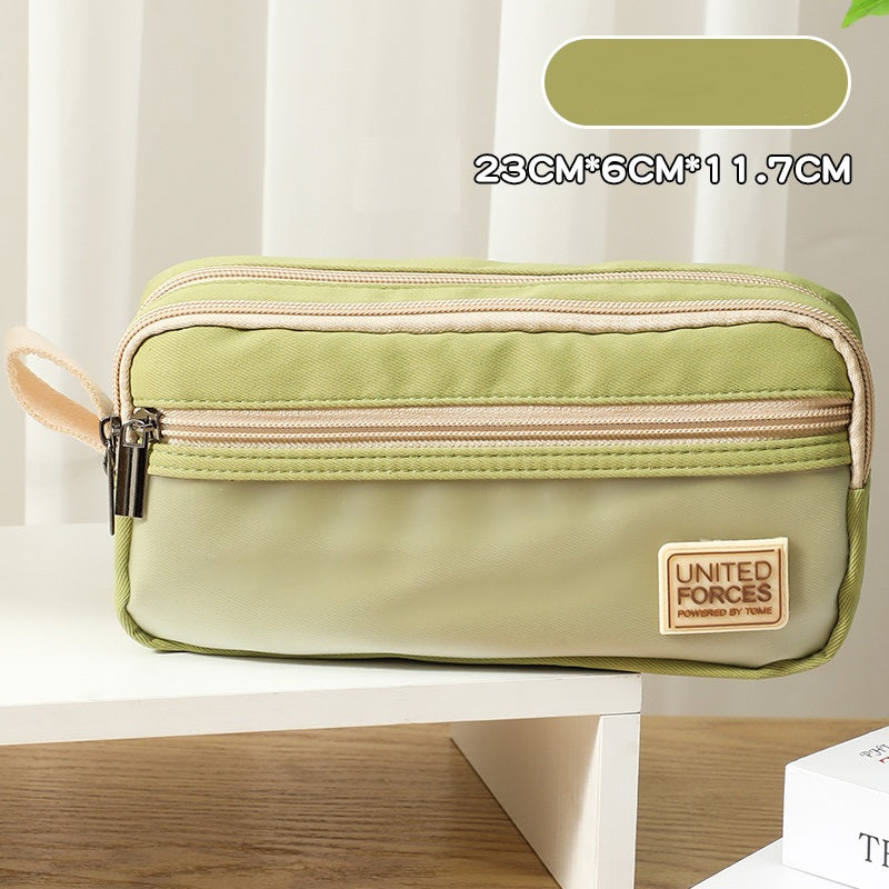 TOME United Forces 3-Layer Large Capacity Pen Bag Pencil Storage Pouch Macha Green