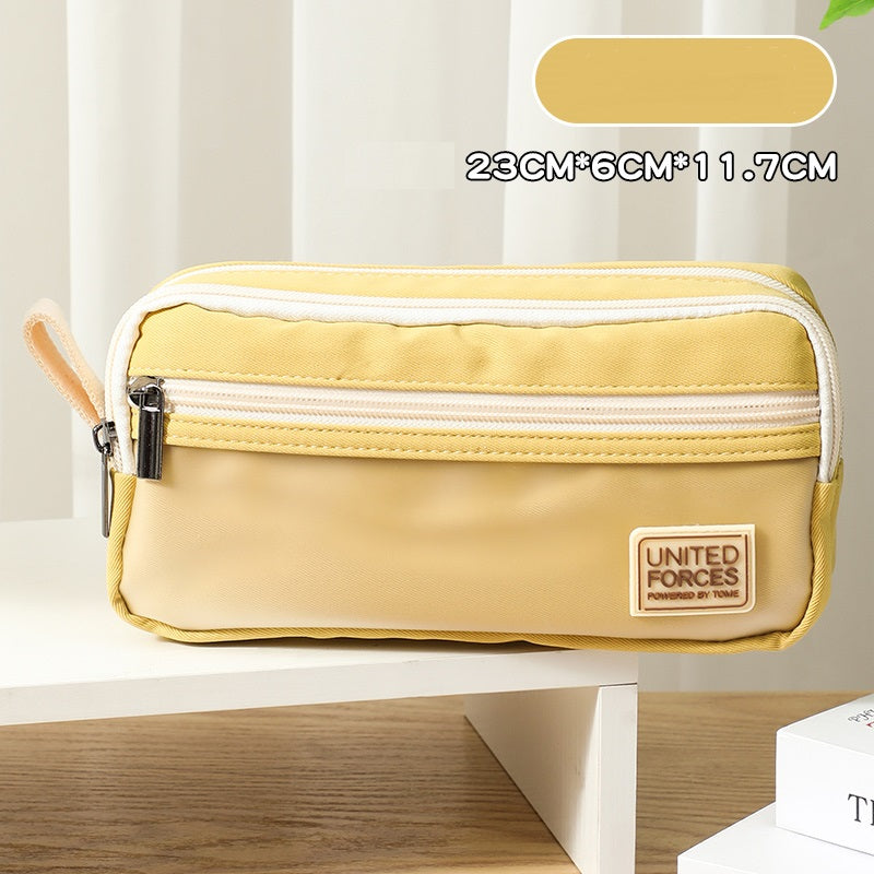 TOME United Forces 3-Layer Large Capacity Pen Bag Pencil Storage Pouch Yellow
