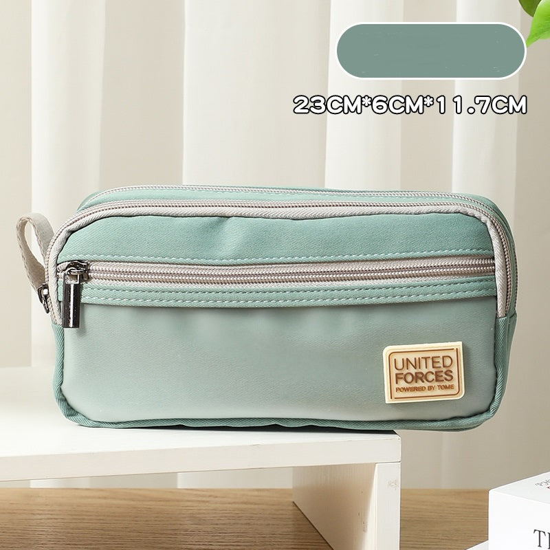 TOME United Forces 3-Layer Large Capacity Pen Bag Pencil Storage Pouch Lake Green