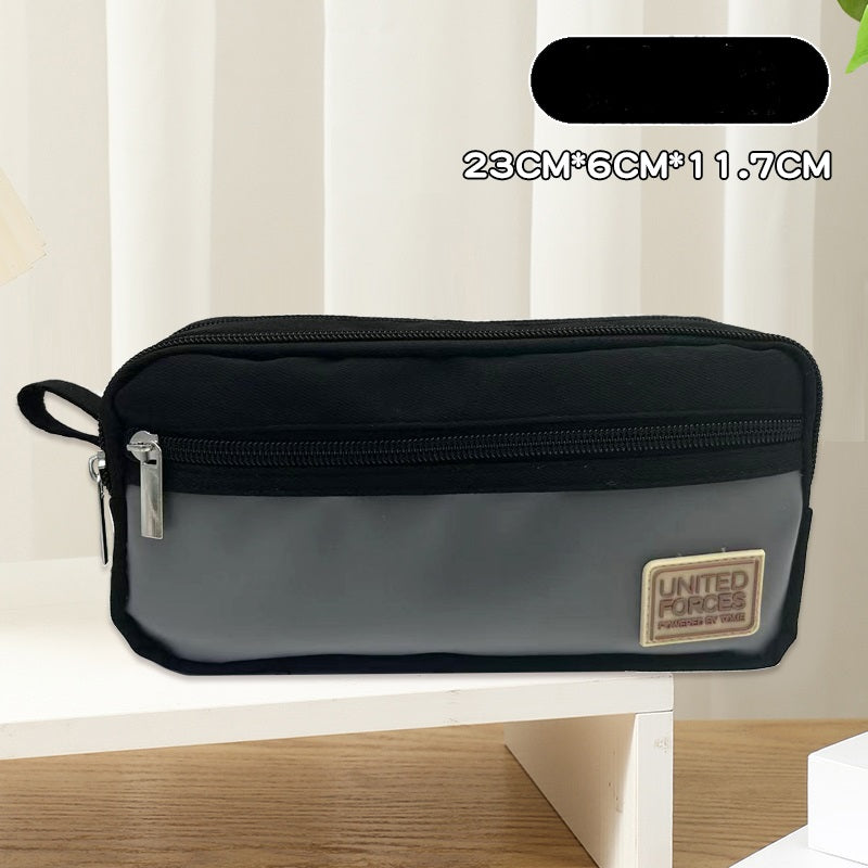 TOME United Forces 3-Layer Large Capacity Pen Bag Pencil Storage Pouch Black