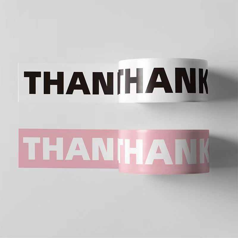 Thank You! Designer Decorative Packing Tape for Small Business 3 PACK Pink Black