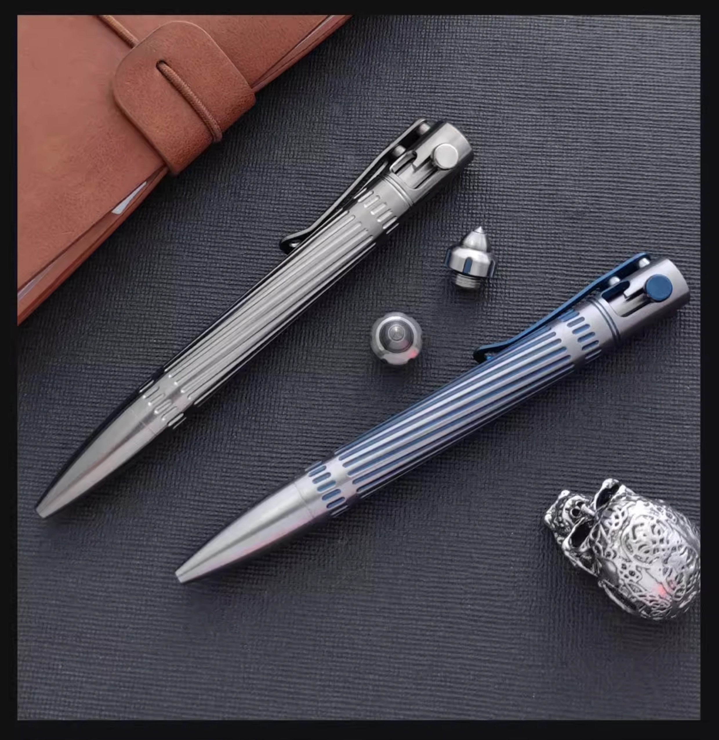 Titanium Tactical Pen for EDC & Self-Defense with 3 Refills