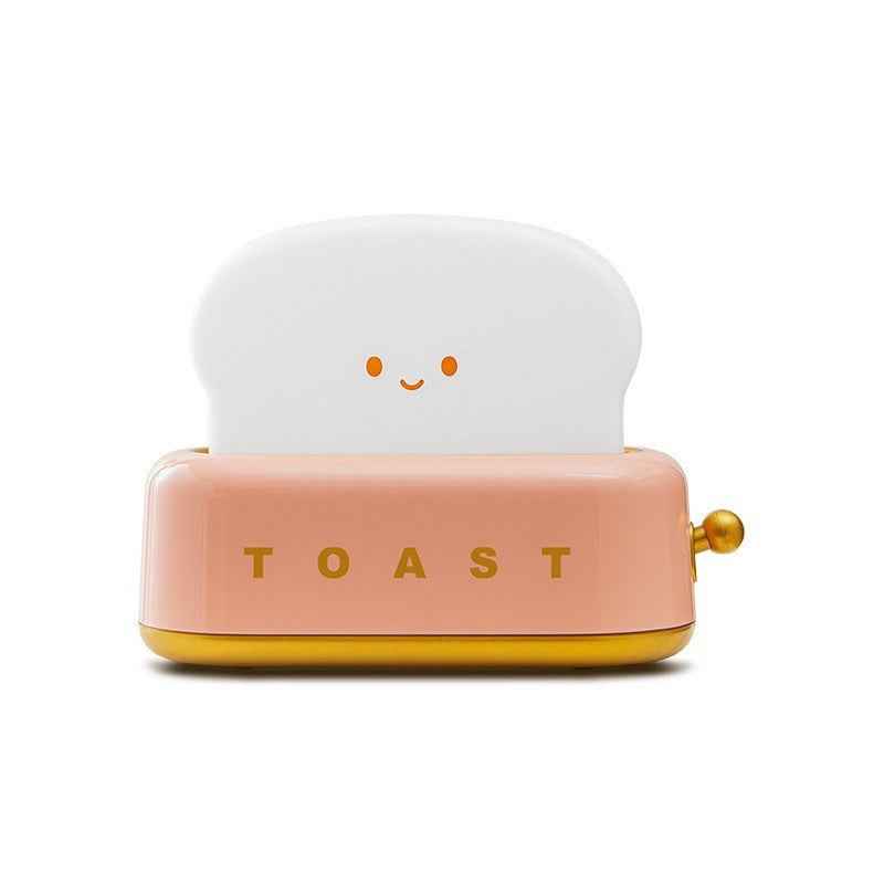 Desk Decor Toaster Lamp Rechargeable Night Light Pink