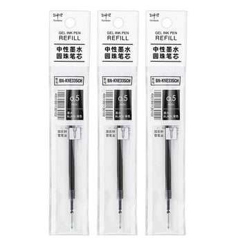 Tombow BN-KNE Gel Pen Refill - 0.5mm Black/Blue/Red - 3 Pack 3 Black