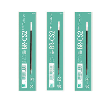 Tombow BR-CS2 Ballpoint Pen Refill - 0.7mm Black/Red/Blue/Green,3 Pack 3 Black