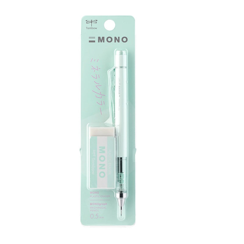 Tombow Japan Automatic Pencil with Eraser Mineral Color Series 0.5mm Light Blue