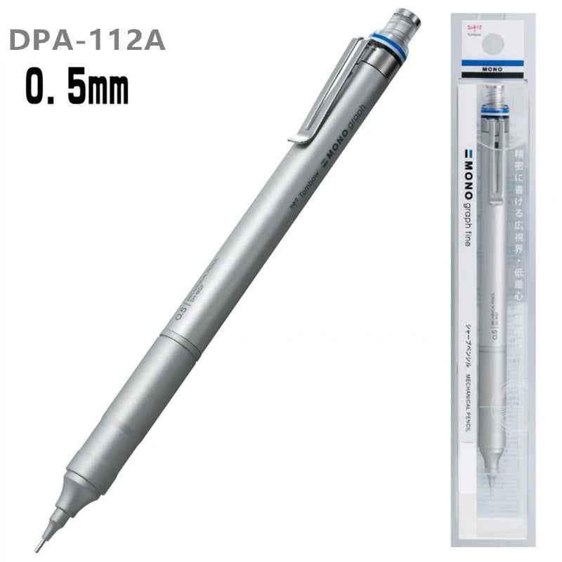 Tombow MONO Graph Fine Mechanical Pencil - 0.5 mm - Silver/Black 0.5mm Silver