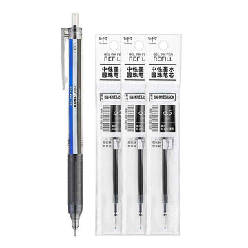 Tombow MONO Graph Lite Gel Ink Pen 0.5mm Black Ink with 3 Refills Stripe