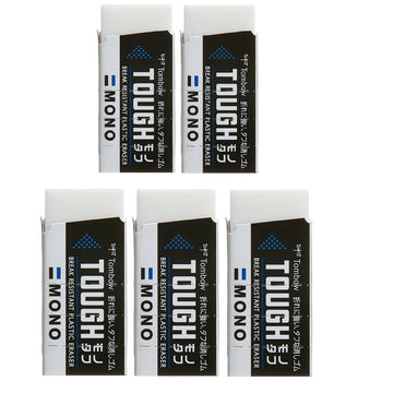 Tombow MONO TOUGH Break Resistant Plastic Eraser Small 5 Pack
