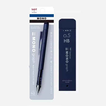 Tombow Mono Graph Mechanical Pencil Neutral Colors with Lead refills Matte Navy