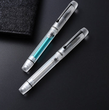Tramol Vacuum Filling Fountain Pen – Frosted Transparent Acrylic Barrel, High-Capacity Ink, EF/F/M Iridium Nib