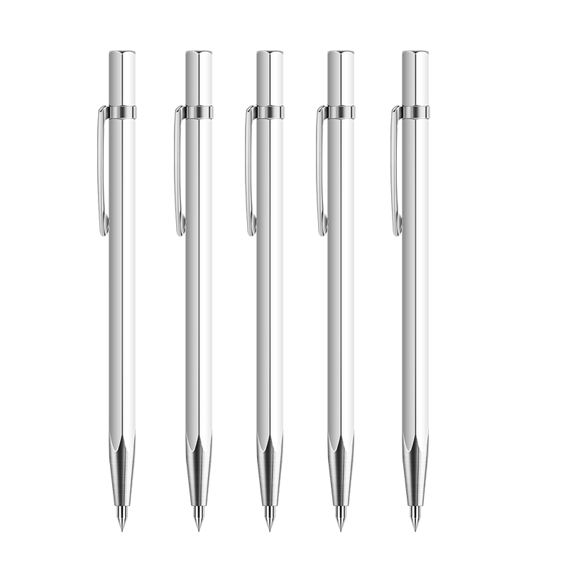 Tungsten Carbide Tip Scriber Marking Engraving Pen for Ceramics Glass 5 Pack Silver