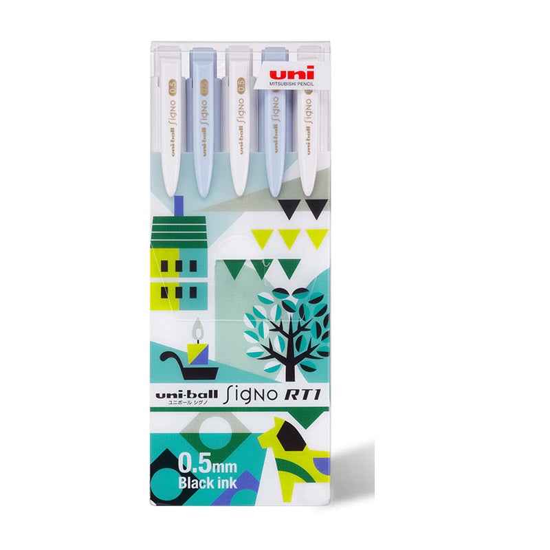 Uni-ball Signo RT1 Gel Pen 0.5mm Nordic Animal Edition - 5 Pack