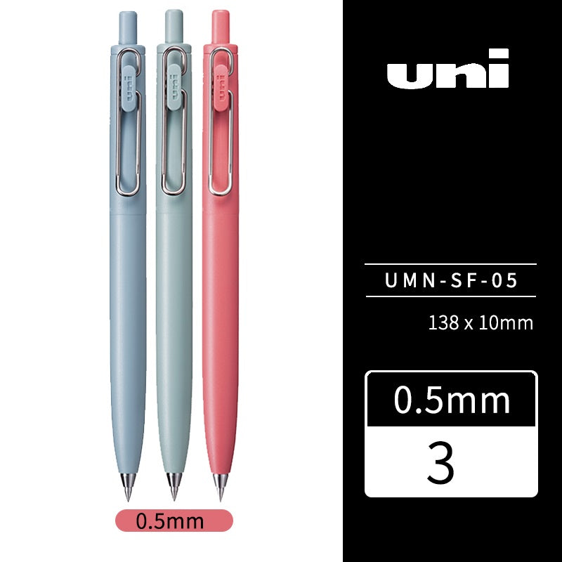 Mitsubishi Uni-Ball One F Black Gel Pen (0.38mm/0.5mm) 0.5mm 3 Pack