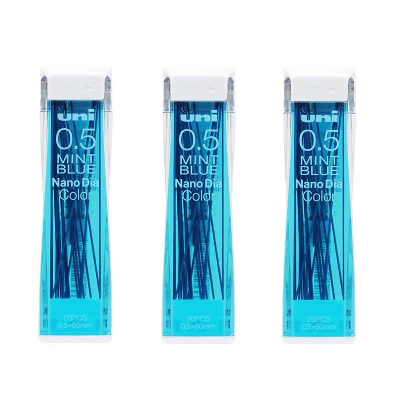 Uni NanoDia Color Mechanical Pencil Leads 0.5mm, 3 Pack Sky Blue