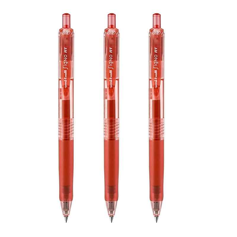 uni-ball Signo RT micro Retractable Rollerball Pens 0.5mm 3 Pack 3 Red