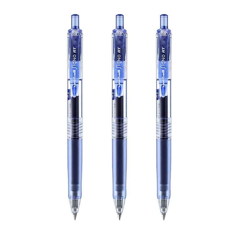 uni-ball Signo RT micro Retractable Rollerball Pens 0.5mm 3 Pack 3 Blue
