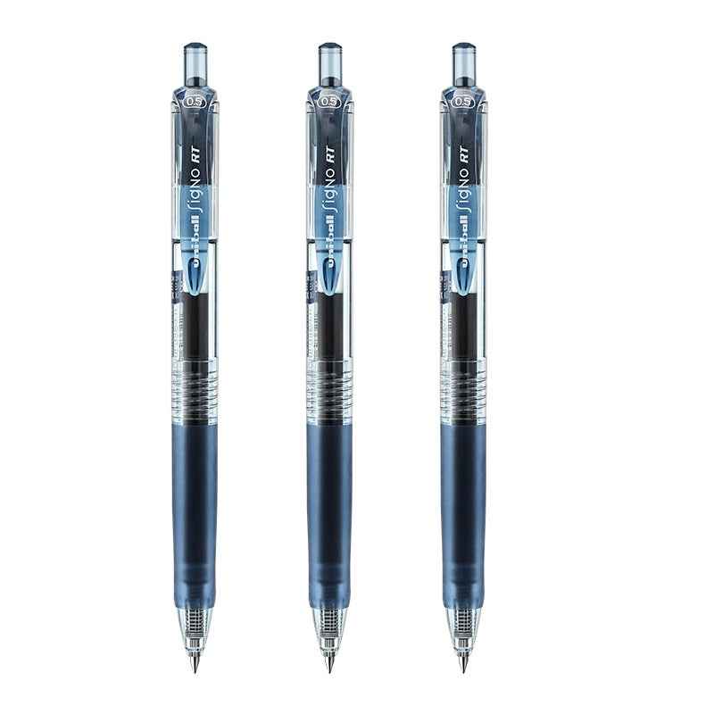 uni-ball Signo RT micro Retractable Rollerball Pens 0.5mm 3 Pack 3 Dark Blue