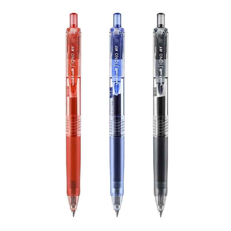 uni-ball Signo RT micro Retractable Rollerball Pens 0.5mm 3 Pack Black+Red+Blue