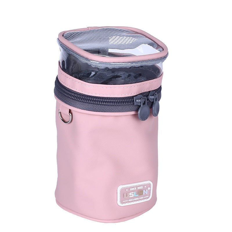 USLON Stand-Up Pencil Case – Desk Pen Holder Chunky Barrel-Style Pink