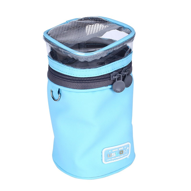 USLON Stand-Up Pencil Case – Desk Pen Holder Chunky Barrel-Style Light Blue