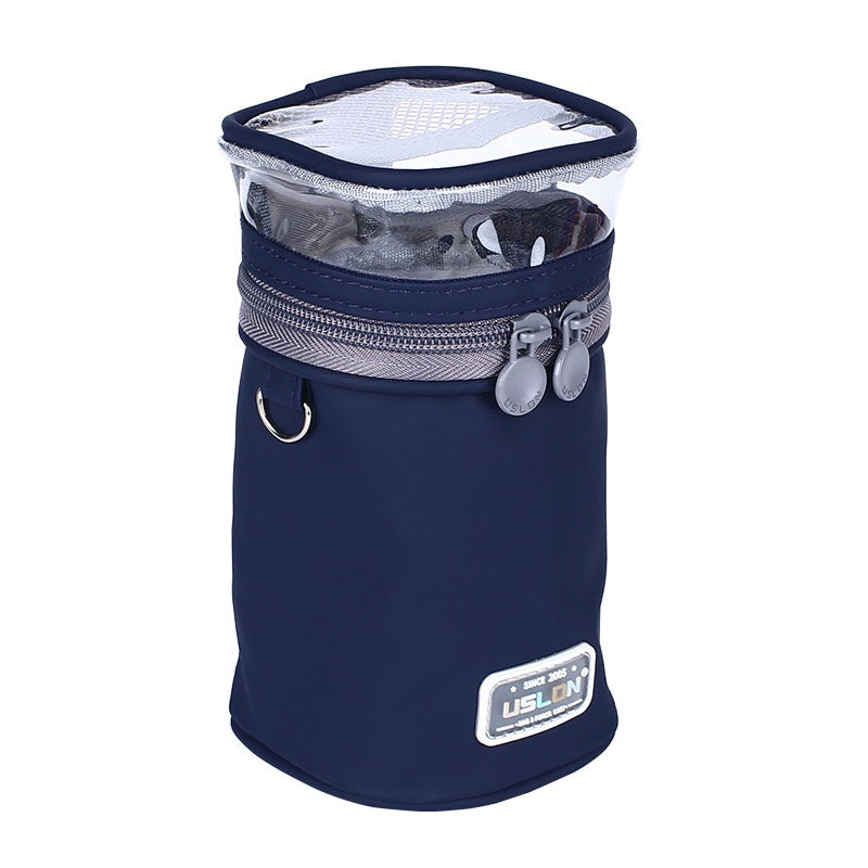 USLON Stand-Up Pencil Case – Desk Pen Holder Chunky Barrel-Style Navy