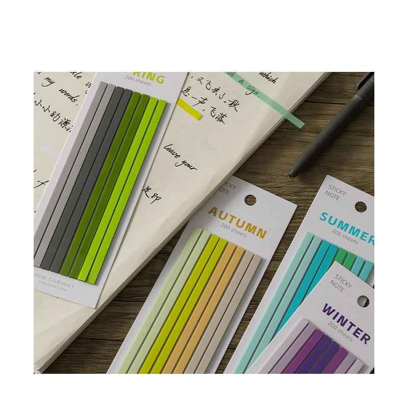 Extra Long Ultra-Thin Semi-Transparent PET Sticky Notes – 140×5 mm