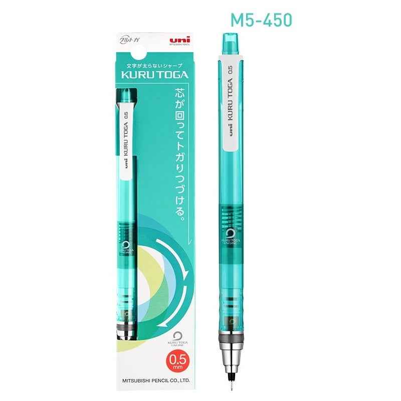 Uni-Ball Kuru Toga M5-450 Mechanical Pencil Clear Boday Mint Green
