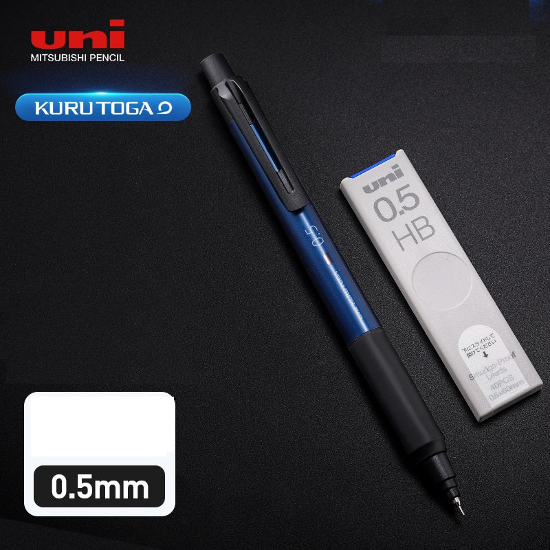 Uni Mechanical Pencil Kurutoga KS 0.3/0.5mm with Leads Navy Blue 0.5mm