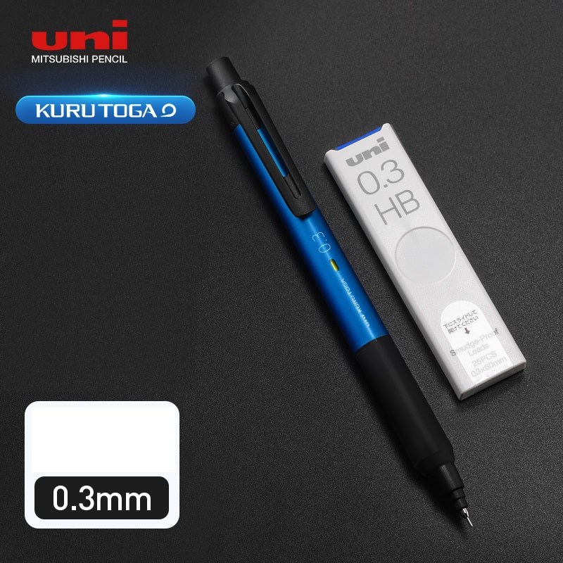 Uni Mechanical Pencil Kurutoga KS 0.3/0.5mm with Leads Dark Blue 0.3mm
