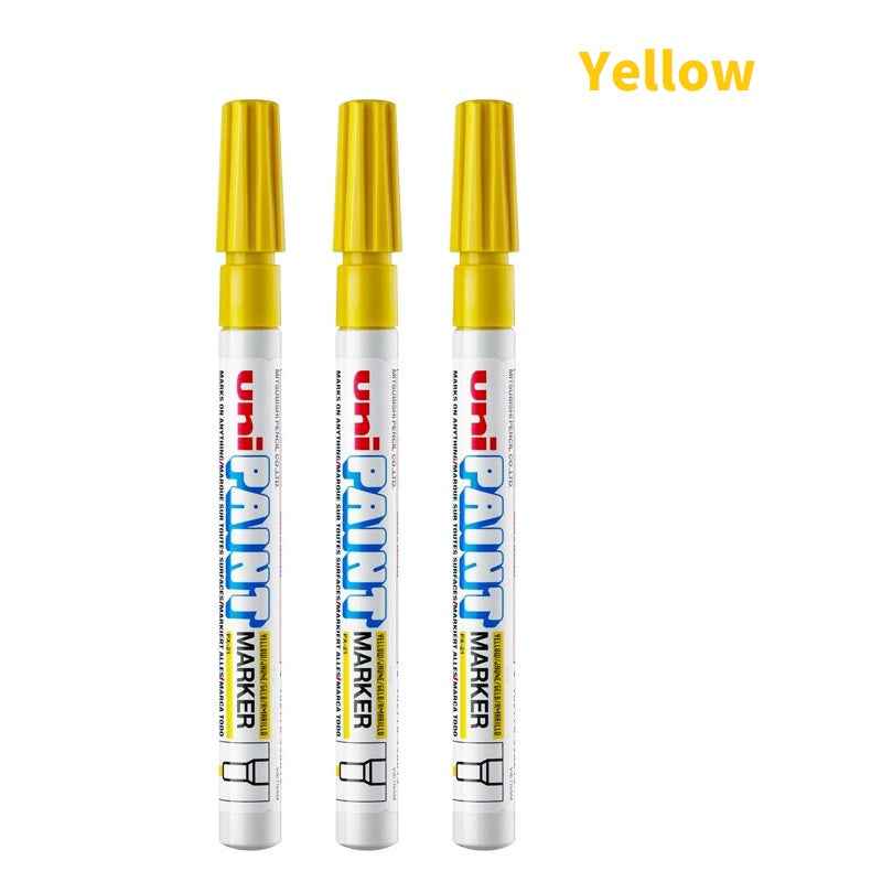 Uni-Paint Oil Based Paint Markers PX-21 Fine Line (1.2mm) 3 Pack Yellow