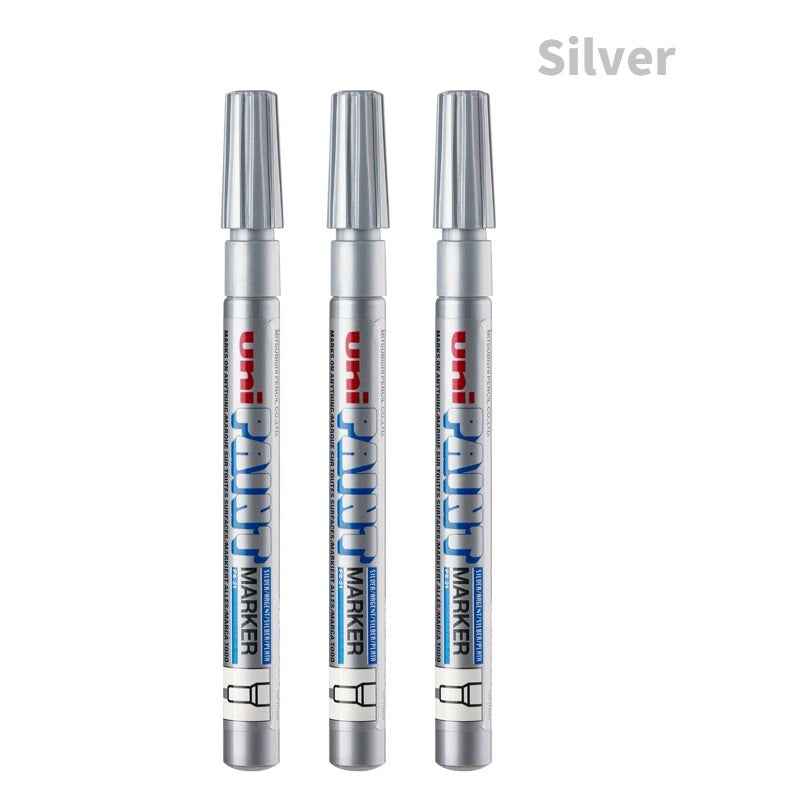 Uni-Paint Oil Based Paint Markers PX-21 Fine Line (1.2mm) 3 Pack Silver