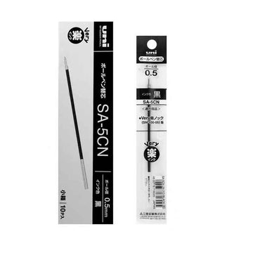 Uni SA-5CN Ballpoint Pen Refill - 0.5mm Black/Red/Blue - 10 Pack Black