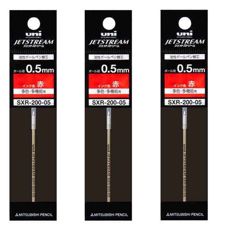 Uni SXR-200-05 Jetstream Ballpoint Multi Pen Refill - 0.5mm - 3 Pack 3 Red