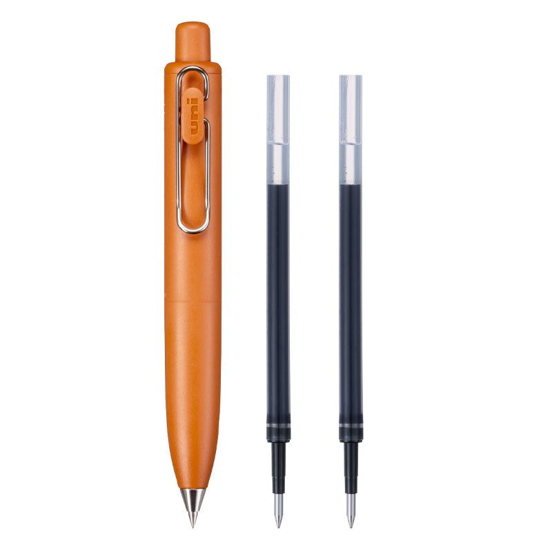 Mitsubishi Uni-ball One P Gel Ink Pen with 2 Refills 0.5MM Orange