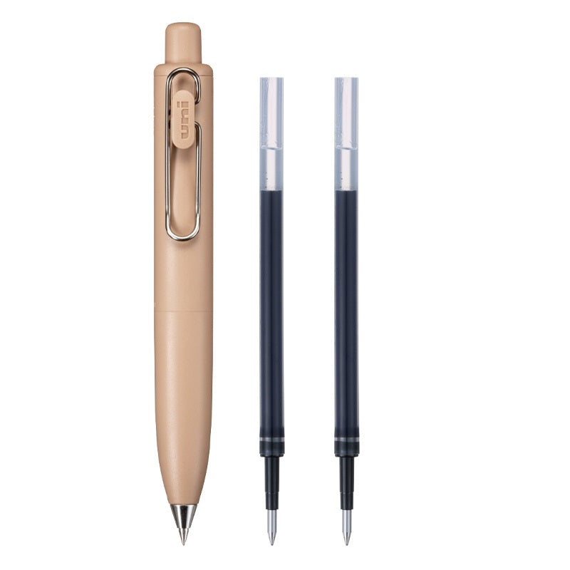 Mitsubishi Uni-ball One P Gel Ink Pen with 2 Refills 0.5MM Coffee