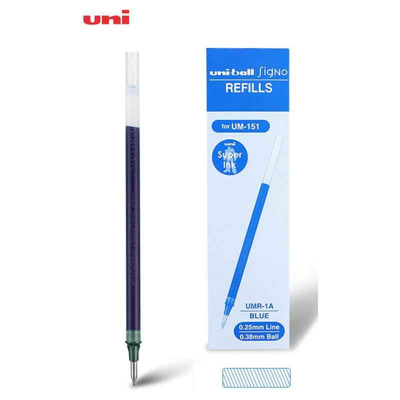 Uni-ball Signo UMR-1 Gel Pen Refill - 0.38mm - Black/Red/Blue - 12 Pack Blue